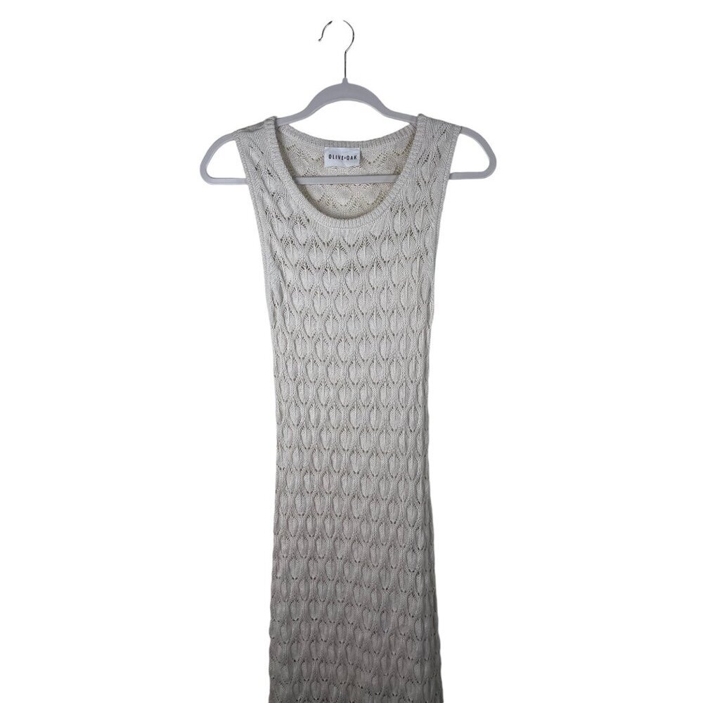 Olive & Oak Crochet Knit Maxi Dress Sleeveless Beachy Cottagecore Prairie - Picture 3 of 8